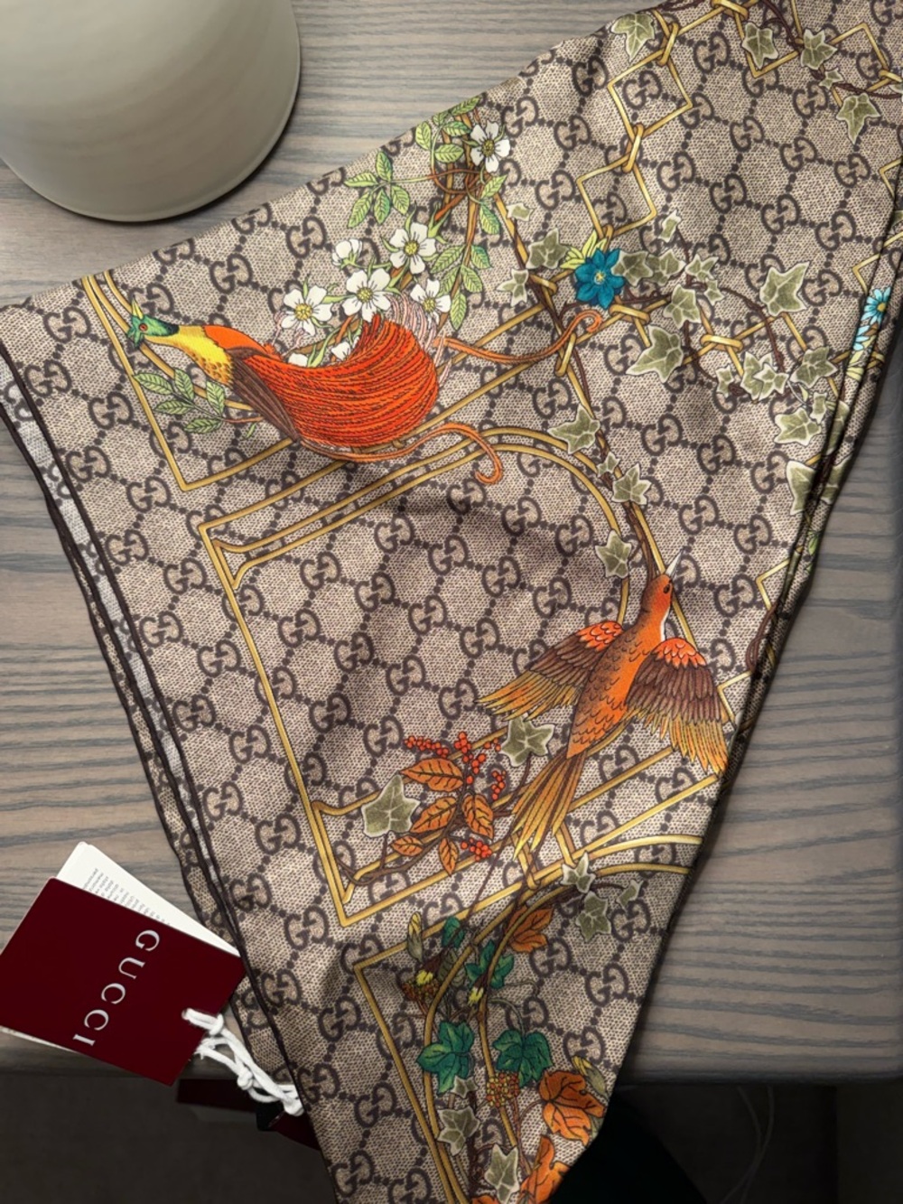 NWT Gucci Silk Twill Scarf - Picture 4 of 6